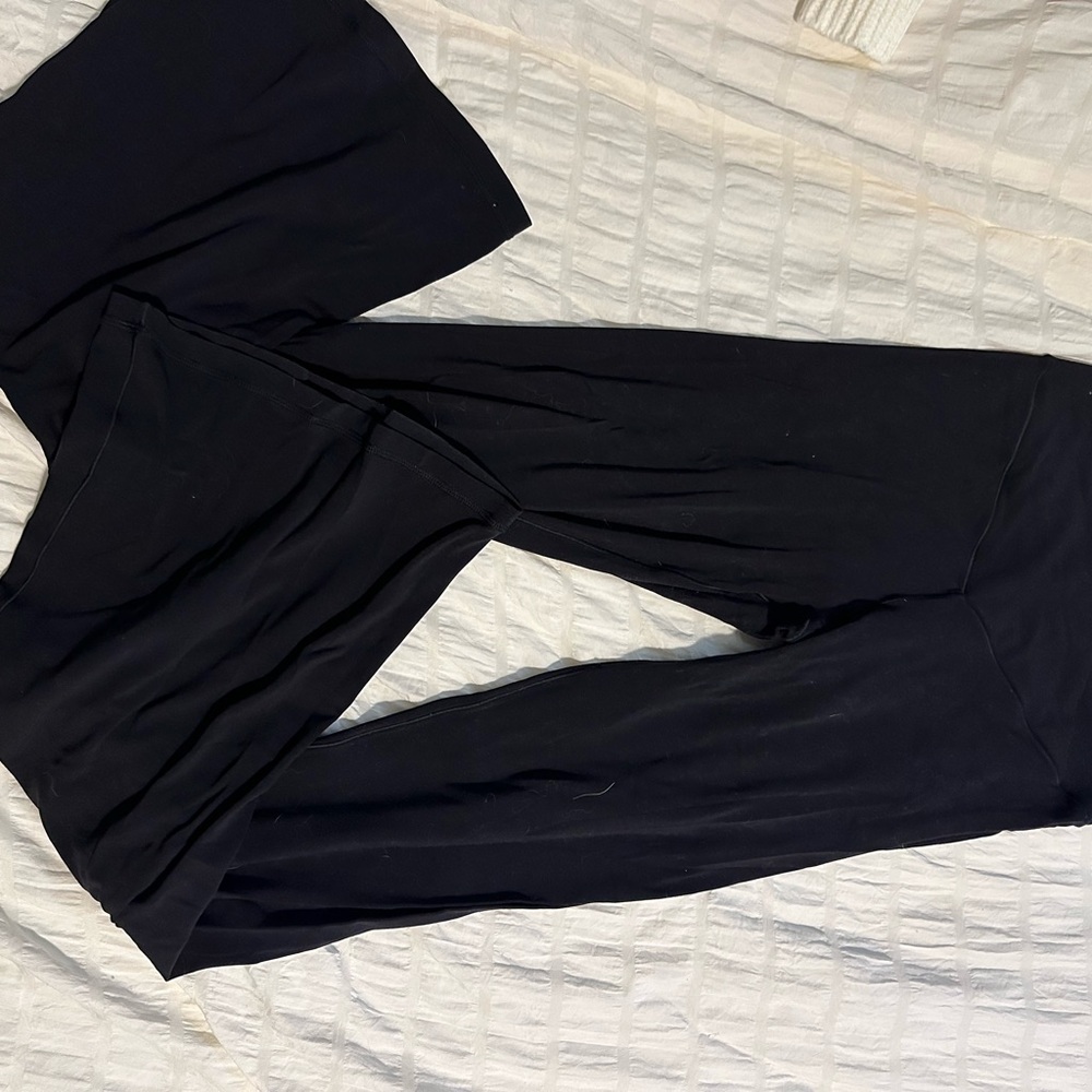Aerie Black High-Rise Flare Pants